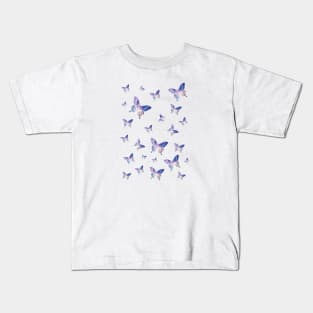 Pastel Galaxy Butterfly Pattern Kids T-Shirt
